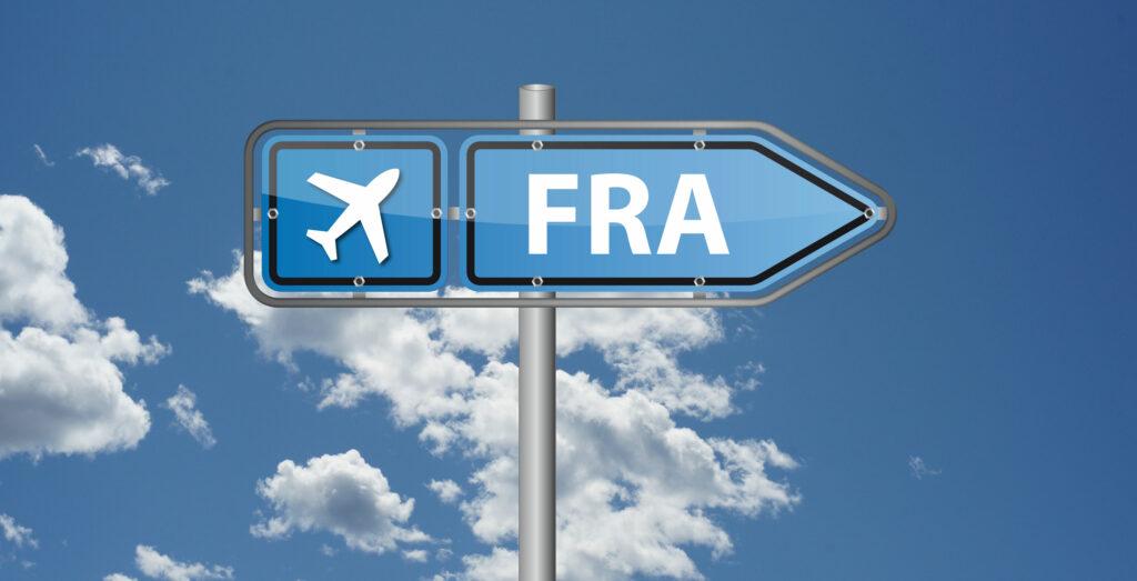 Signpost to FRA - Frankfurt Airport